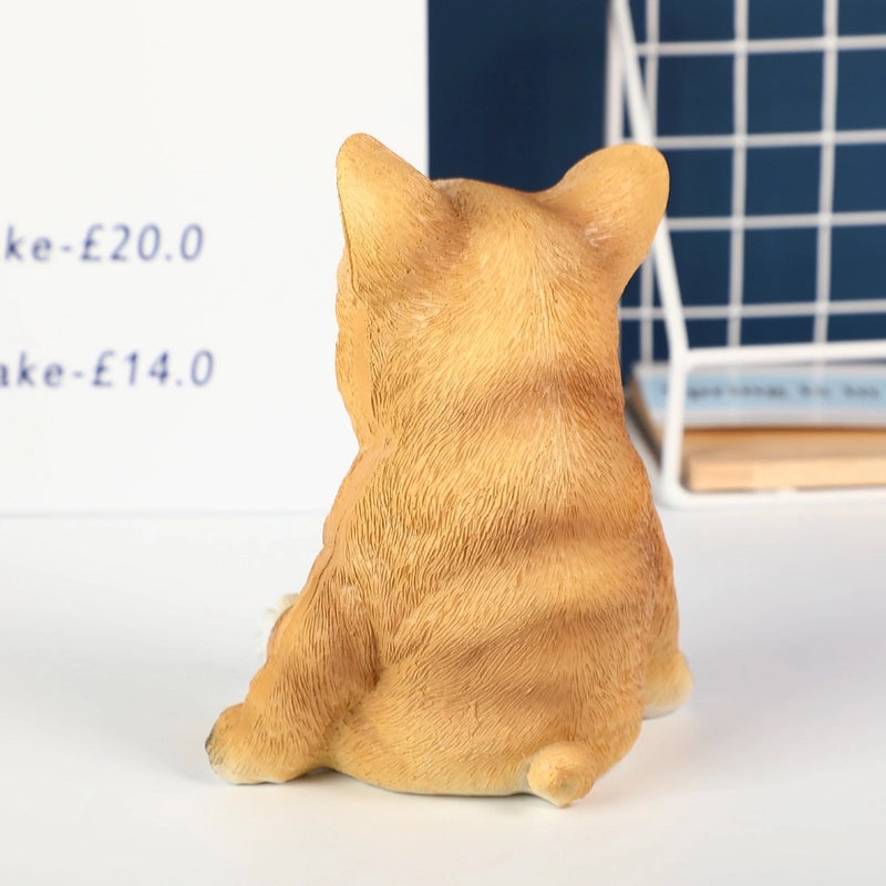 Cartoon Dog Resin Figurines Cute Plastic Animal Ornaments Home Decorative Accents|Home Decor Ornaments