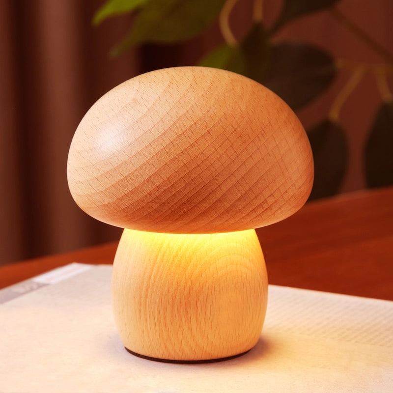 Whimsical Mushroom Wooden Lamp Ornament|Home Decor & Lighting Accessories