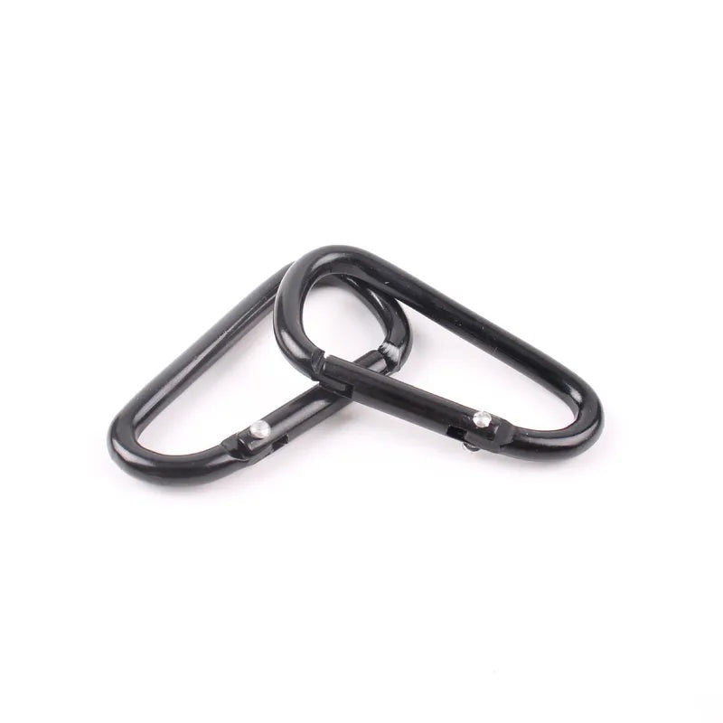 Thick Black D-shaped Carabiner with LED Light and Spring Hook for Outdoor Backpack Quick Hanging | Outdoor Gear