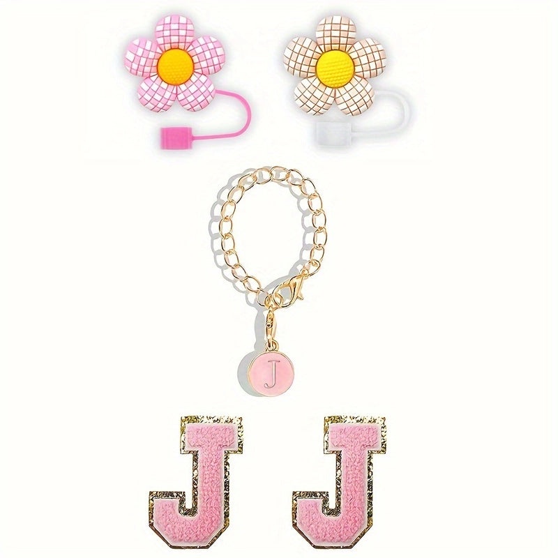 Embroidered Floral Letter Straw Cap for Casual Elegant Style|Fashion Accessories Hats & Caps