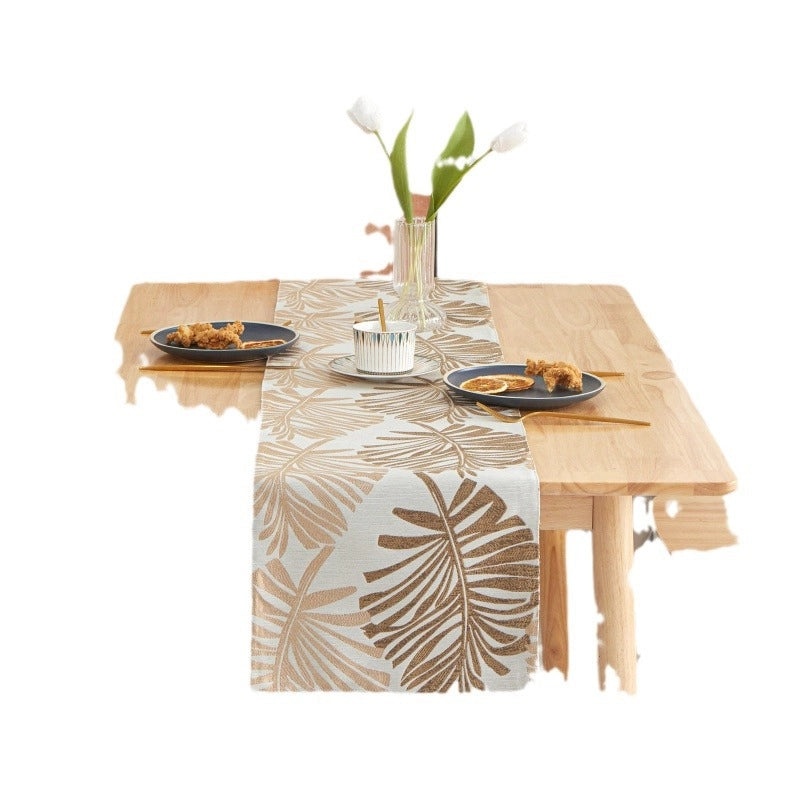 Elegant Minimalist Leaf Design Polyester Tablecloth for Casual and Formal Dining|Table Linens & Covers