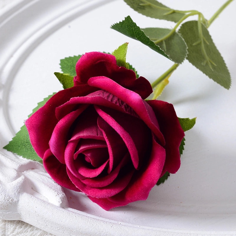 Artificial Rose Single Stem Flannel Flower for Home Wedding Valentine's Day Decoration|Home Decor & Wedding Accessories