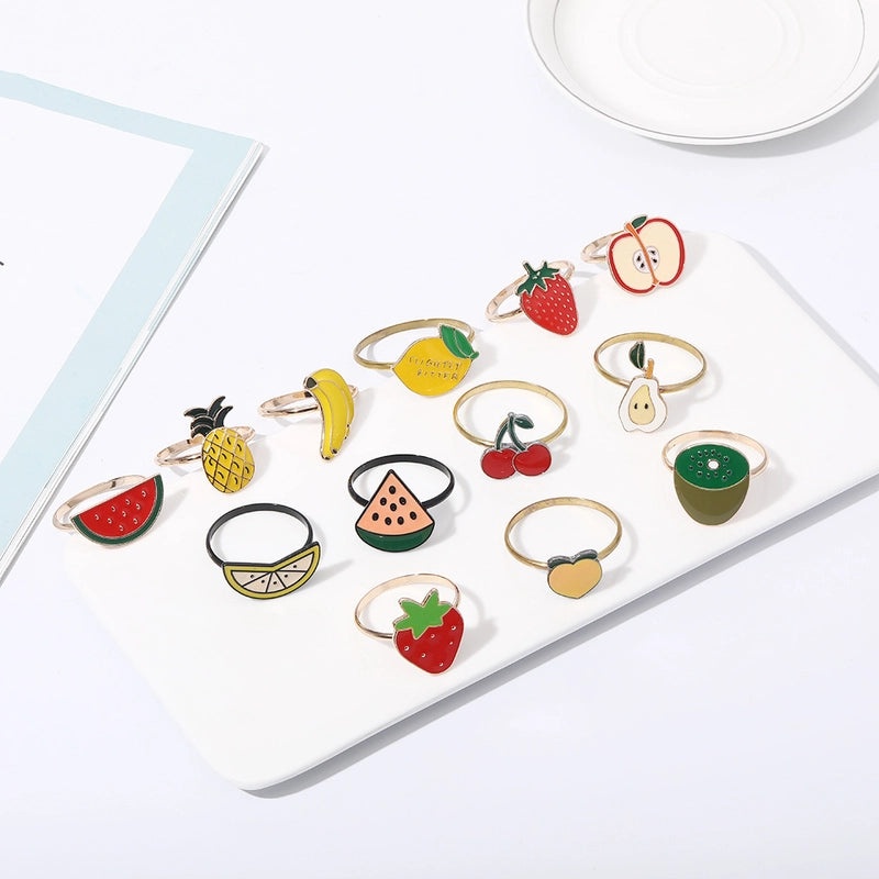 Cartoon Cherry Banana Alloy Napkin Ring for Casual Elegant Table Setting | Home Decor Tableware