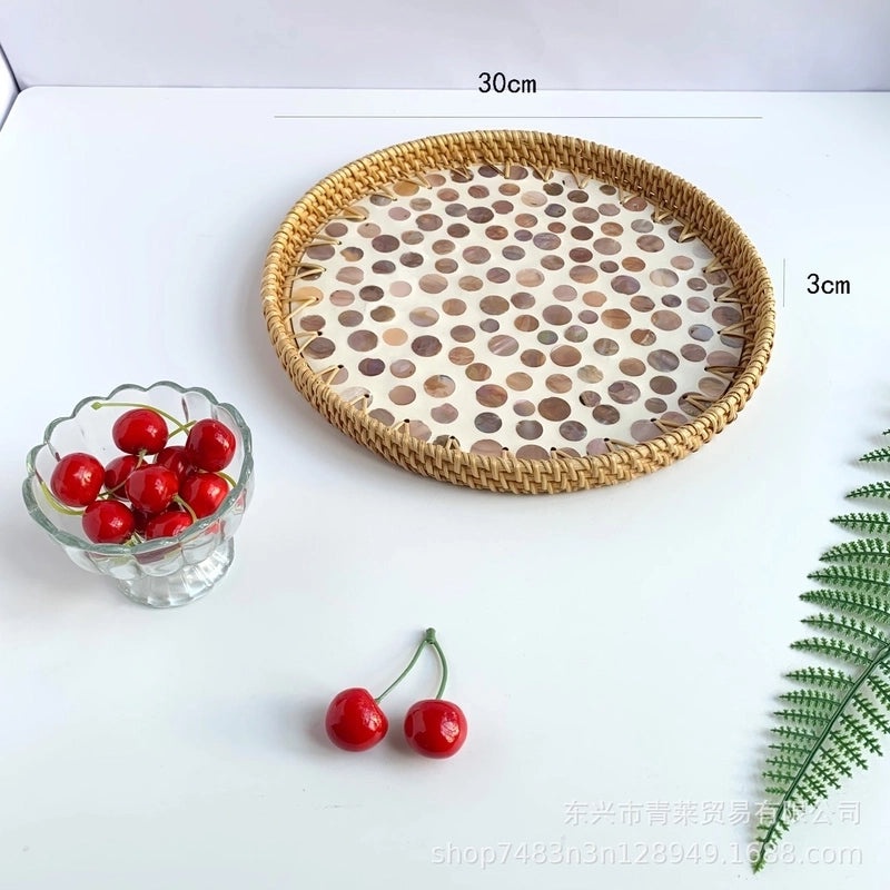Natural Floral Grass Shell Fruit Tray|Home Decor Tableware