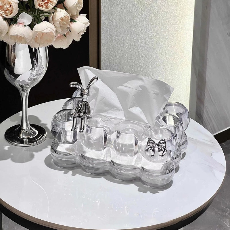 Nordic Luxury Transparent Tissue Box for Living Room Coffee Table | Home Decor Accessories