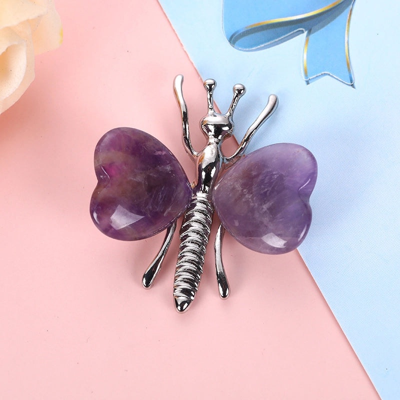 Delicate Butterfly Amethyst Necklace Charming Artificial Jewelry Decor | Jewelry & Accessories