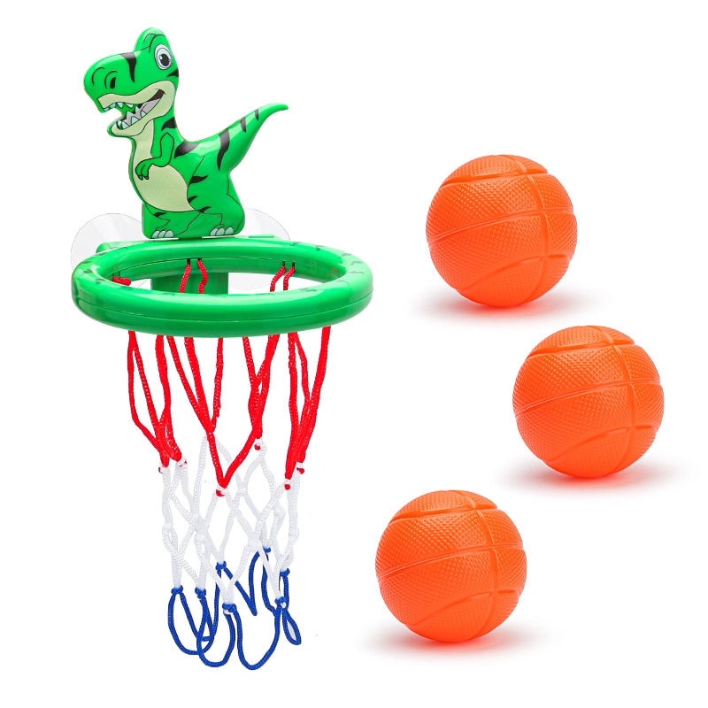 Cartoon Dinosaur Shark Orange Duck Basketball Bath Toy Set for Indoor Baby Shooting Games|Baby Bath Toys