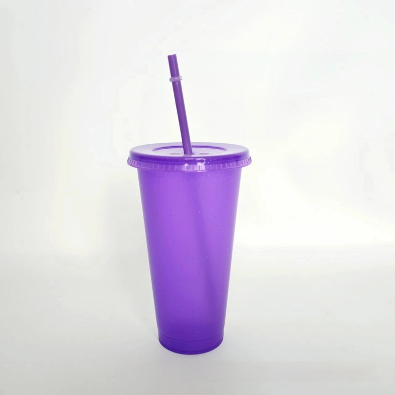 710ml Large Capacity Glitter Sipper Cup with Logo, Creative PP Plastic, 15 Color Options | Drinkware & Tumblers