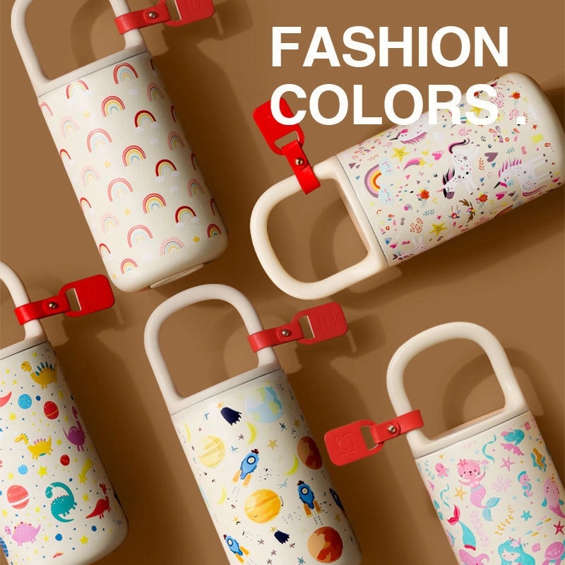 Kids 316 Stainless Steel Travel Thermos Cup Cute Rainbow Dinosaur