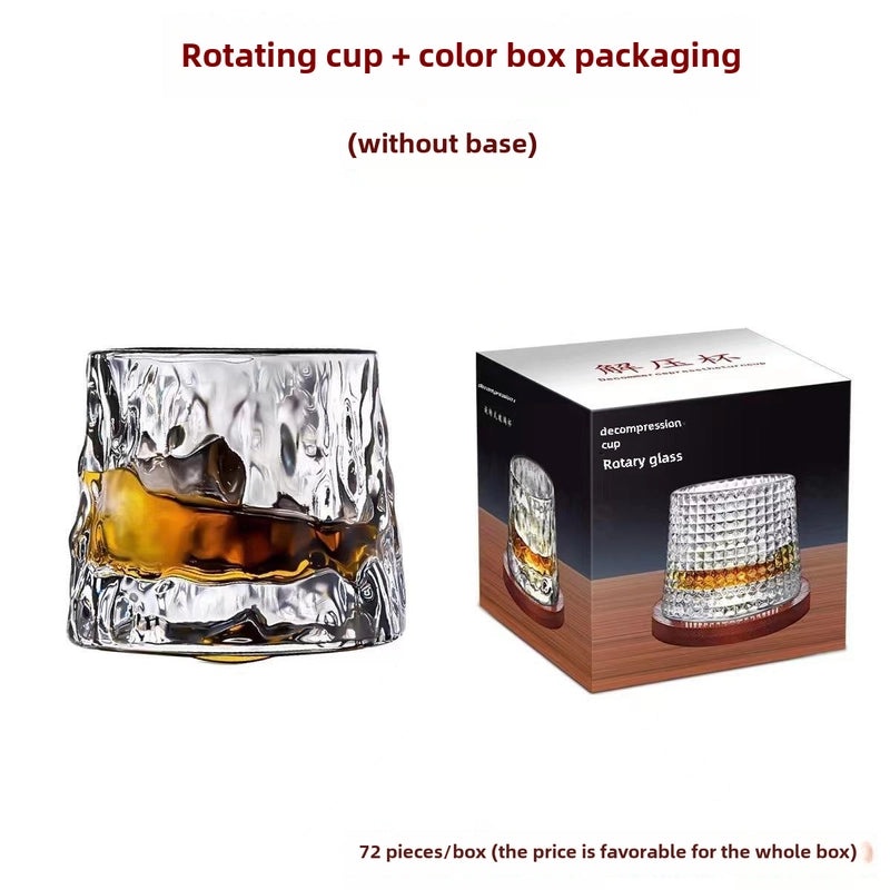 Hqt Rotating Whiskey Glass Barware Double Swivel Design | Bar Glassware