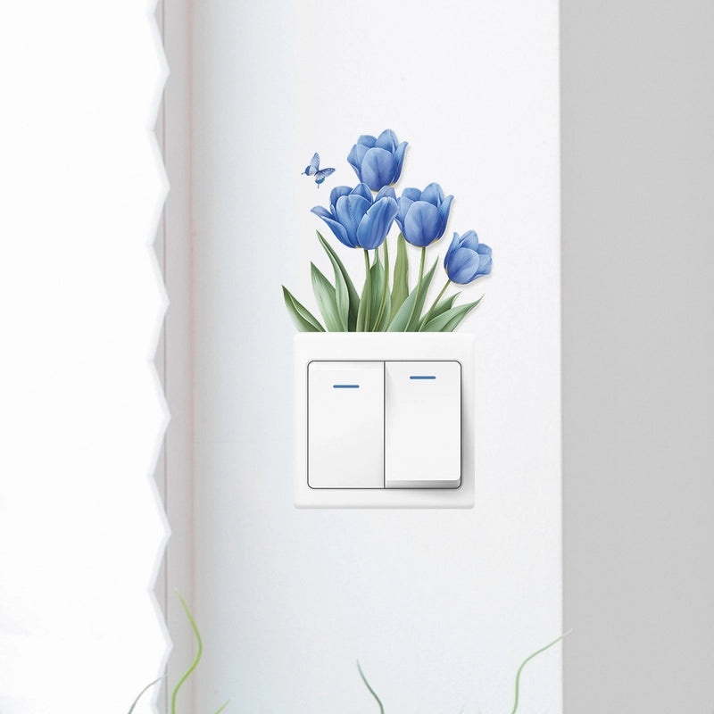 Pastoral Floral Butterfly PVC Wall Decal for Home Decor|Wall Stickers & Decals