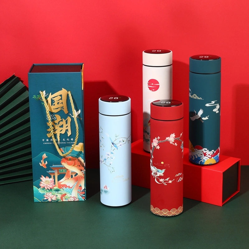 智能温度测量保温杯 LED触控显示水杯 哑光创意商务礼品 定制LOGO|智能温控水杯