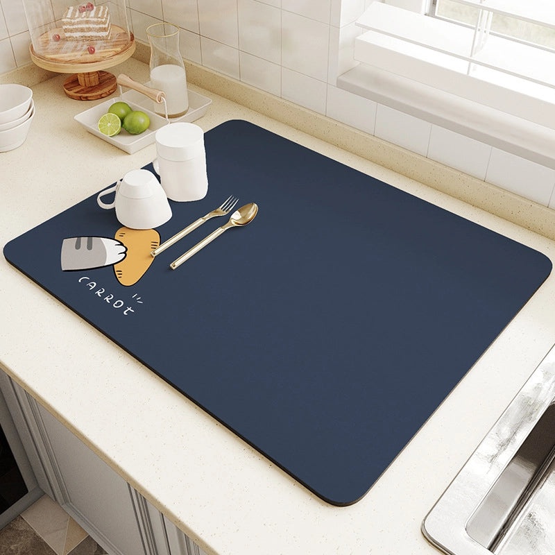 Cartoon Kitchen Table Diatom Mud Absorbent Mat Anti-Scald Insulation Wear-Resistant Draining Mat|Kitchen & Dining Accessories