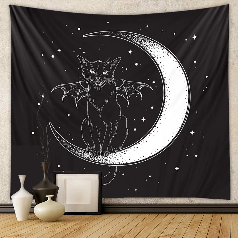 Black Cat Wall Tapestry for Home Decor | Home Decor & Wall Art
