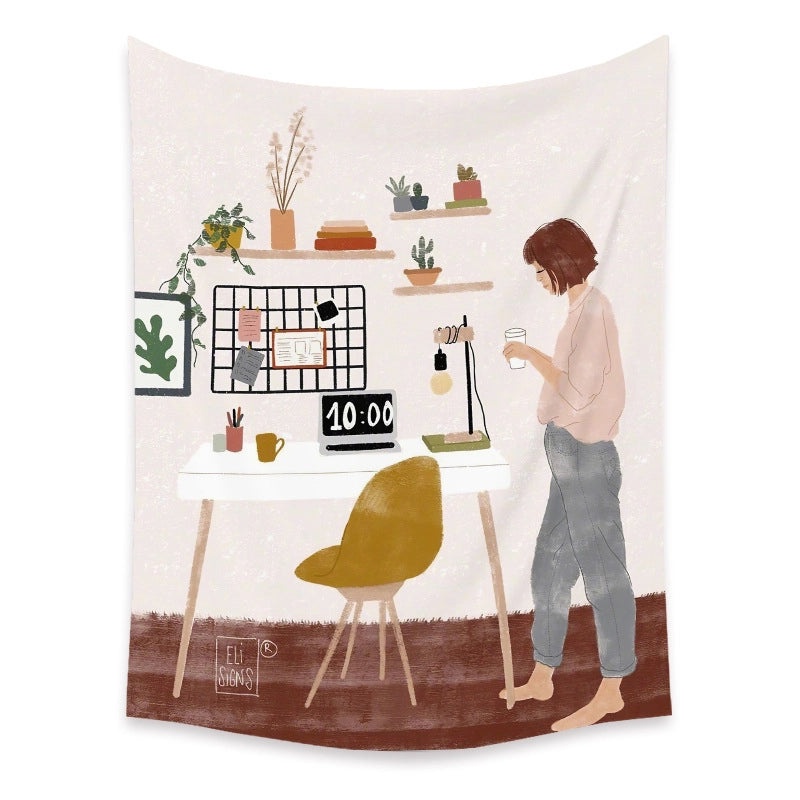 Minimalist Figure Wall Tapestry for Home and Printing Room Decor | Home Decor