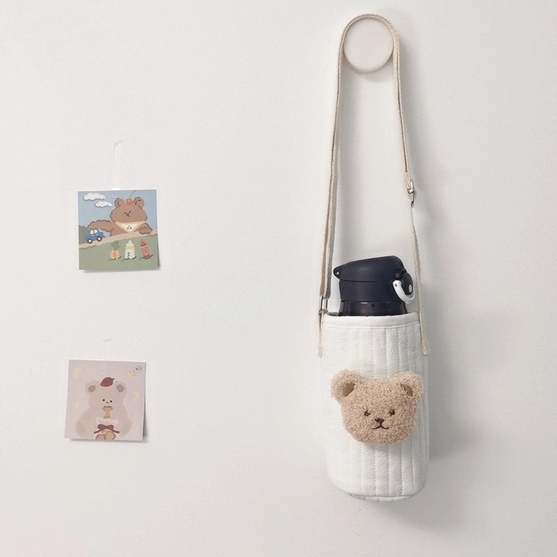 Adorable Bear Pattern Fabric Cup Sleeve 1pc | Drinkware Accessories