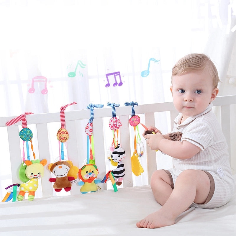 Dolery Baby Stroller Hanging Toy with Rubber Ring Rattle and Music for 0-1 Year Old|Baby Toys & Accessories