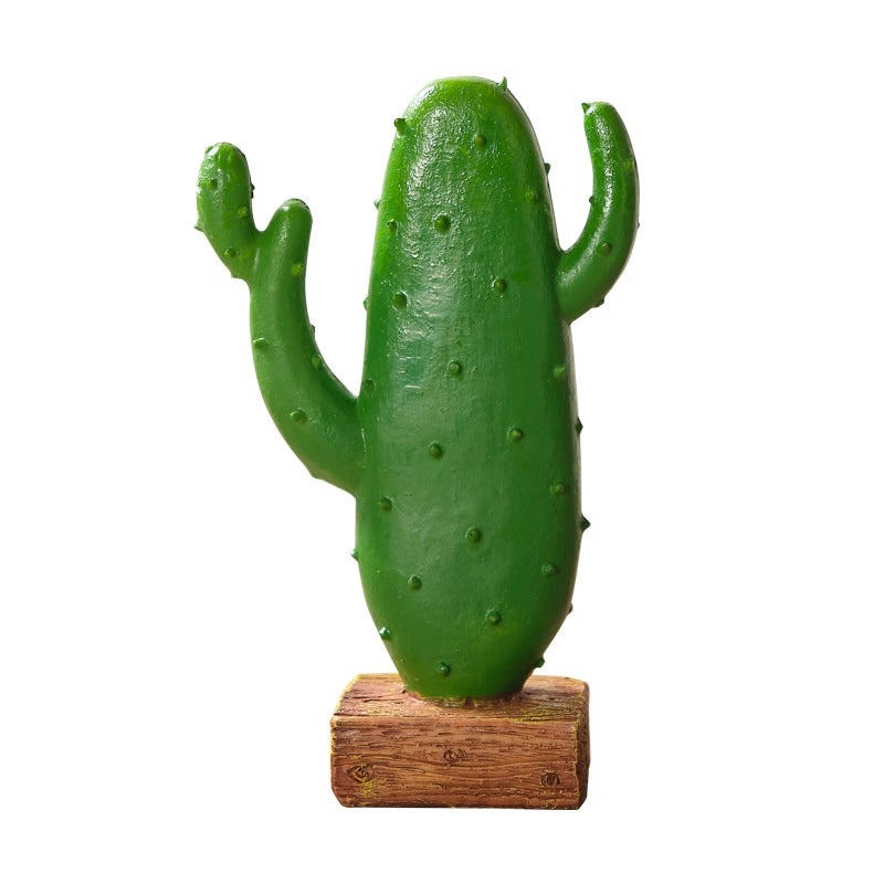 Adorable Cactus Resin Figurines for Home Decor | Artificial Plant Decorations