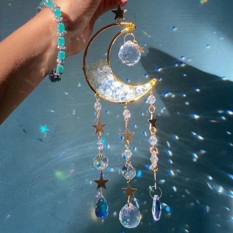 Lunar Glow Moon Crystal Necklace | Trendy Accessories