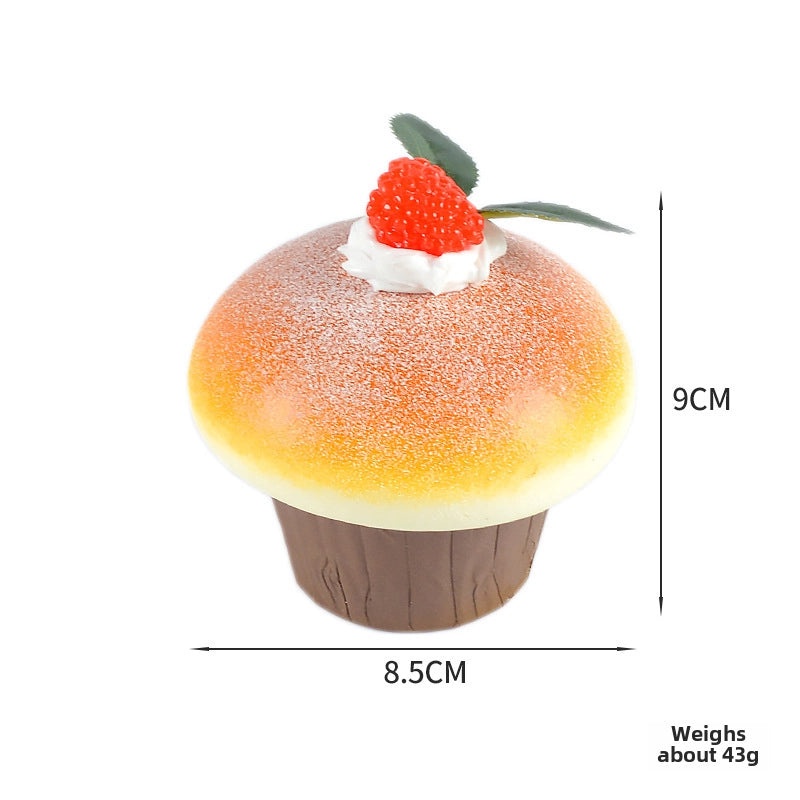 Slow Rebound PU Mushroom & Fruit Cake Fridge Magnet Simulation Decoration|Home Decor & Refrigerator Accessories