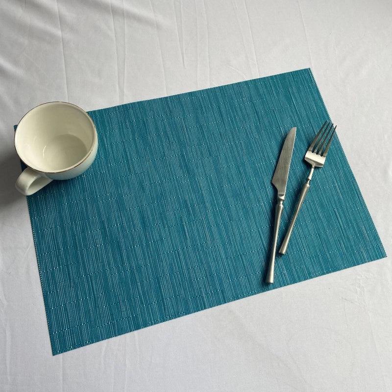 European-style Solid Color PVC Woven Insulated Western Placemat for Home & Hotel Dining|Table Linens & Placemats