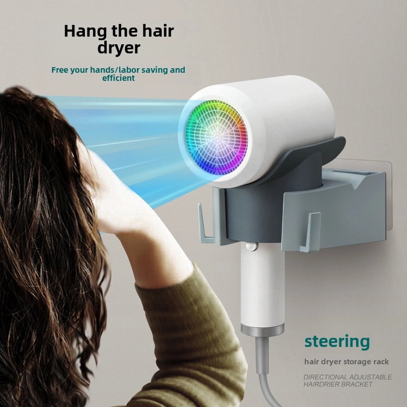 Hands-Free Plastic Hair Dryer Holder Rack | Bathroom Accessories