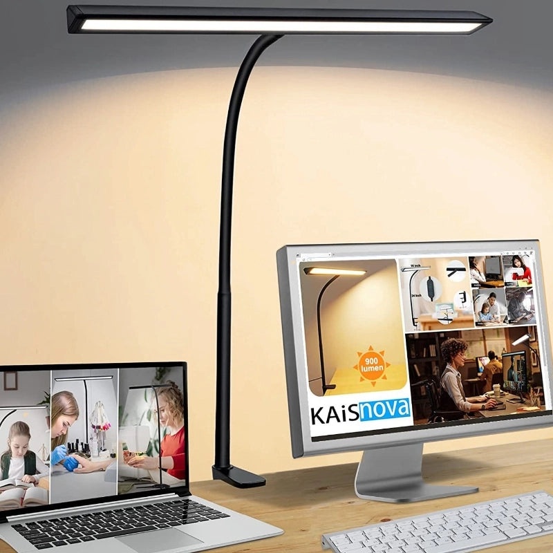 Adjustable Double-Headed LED Desk Lamp with Eye Protection Clip-On Light | Study Lamps