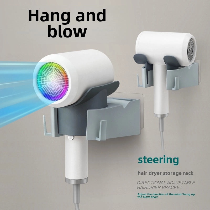 Hands-Free Plastic Hair Dryer Holder Rack | Bathroom Accessories