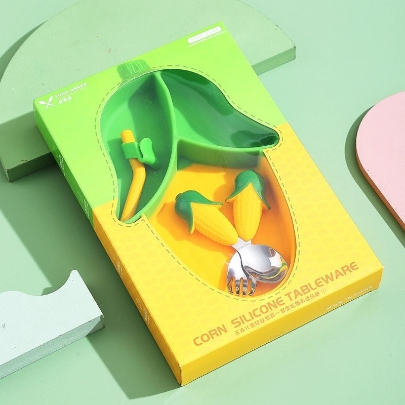 Adorable Cartoon Silicone Tableware 5-Piece Set for Kids | Kids Tableware & Dining Accessories