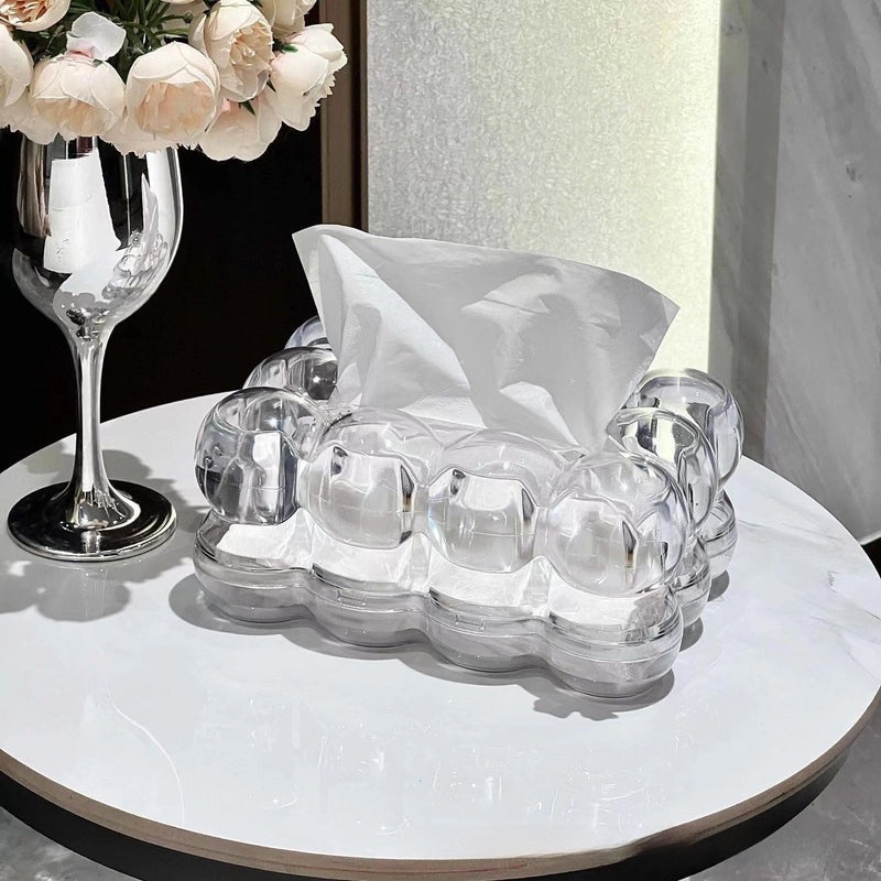 Nordic Luxury Transparent Tissue Box for Living Room Coffee Table | Home Decor Accessories