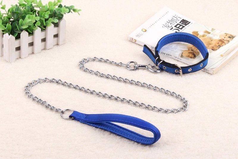 Dog Leash with Foam Handle and Metal Chain Twist Rope for Pets|Pet Supplies > Pet Leashes & Collars