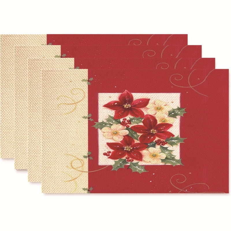 Nordic Christmas Tree Bow Knot Snowflake Linen Cotton Placemat|Home Decor & Tableware