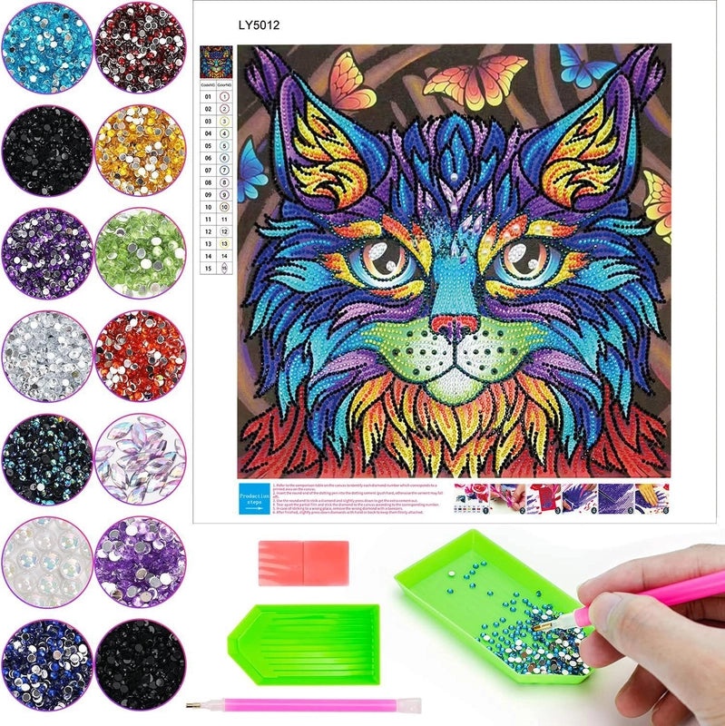 5D Owl Diamond Painting DIY Kit Bright Resin Art for Living Room Bedroom Wall Decor|Diamond Painting Kits