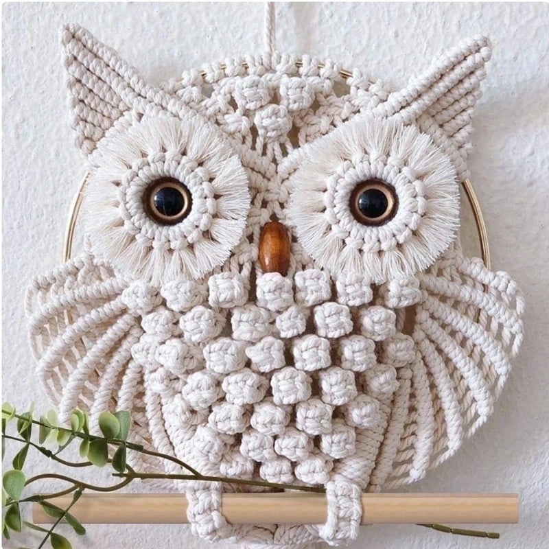 Rustic Owl Cotton Iron Tapestry Wall Hanging|Home Decor & Wall Art