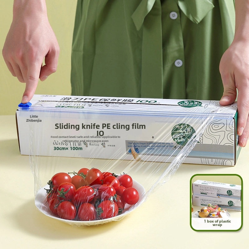 Household Sliding Plastic Wrap Cutter Thick PE Film Knife for Kitchen Fruit Vegetable Food Cover|Kitchen Tools & Gadgets