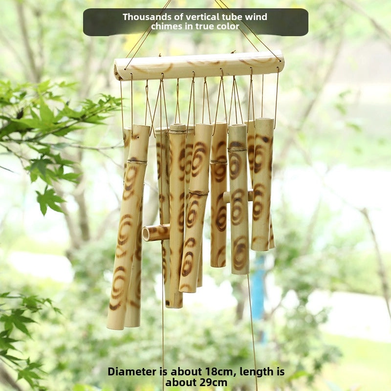 Bamboo Wind Chime Decorative Hanging Ornament Feng Shui Lucky Gift Bamboo Tube Bell | Home Decor