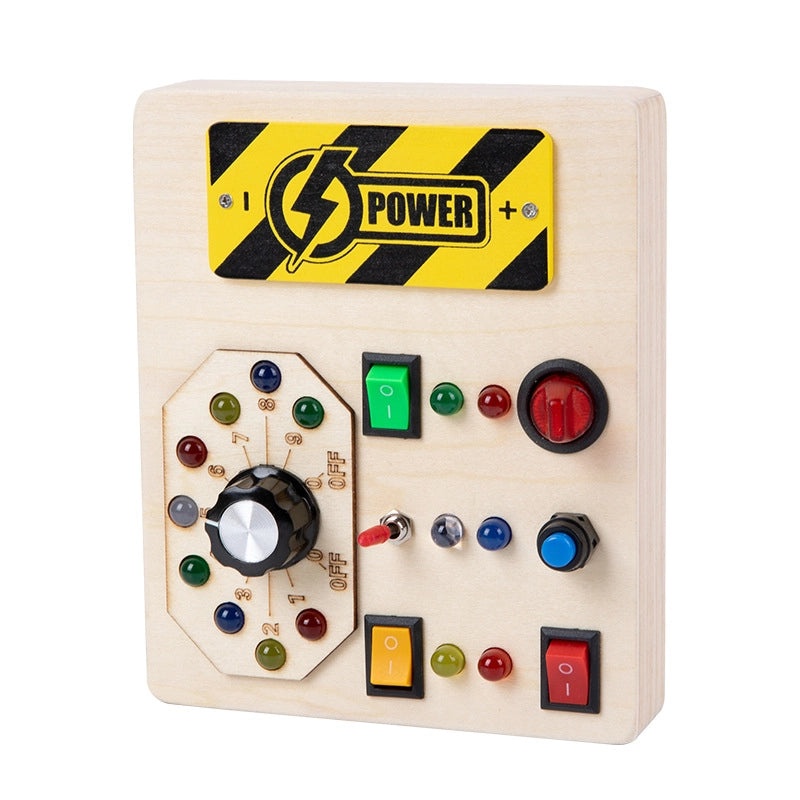 Children's Educational Wooden Busy Board with LED Light Switch | Early Learning Toys