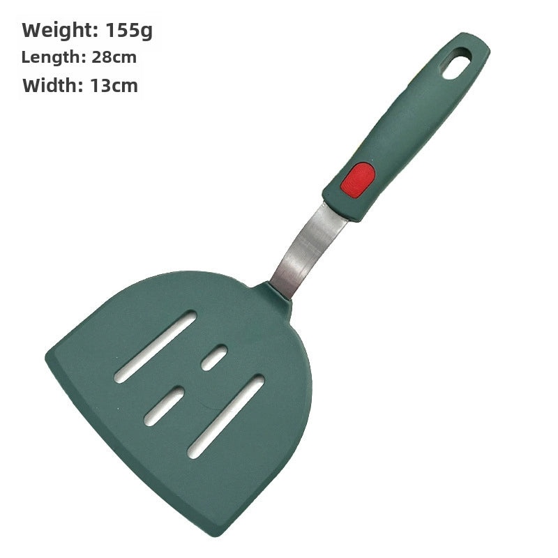 Dark Green Silicone Cooking Spatula with Stainless Steel Handle | Kitchen Utensils