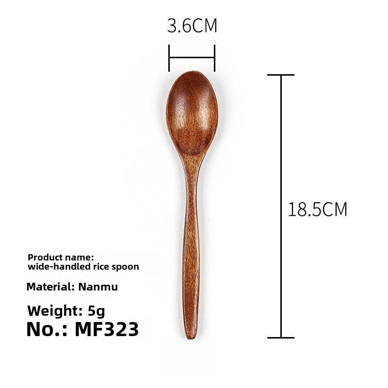 Phoebe Long Wooden Rice Spoon Small Japanese Salad Honey Spoon Pointed Handle Wooden Utensil|Kitchen Utensils