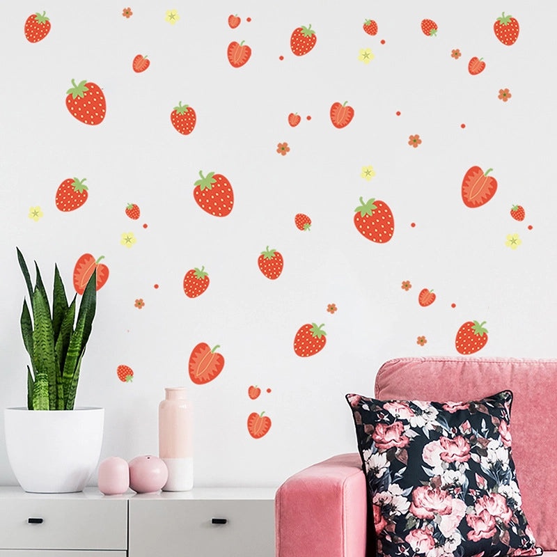 Adorable Strawberry PVC Wall Decal for Home Decoration|Home Decor & Wall Art