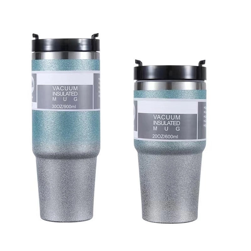 Stainless Steel Thermos Cup with Casual Letter Design and Solid Color | Drinkware & Thermoses