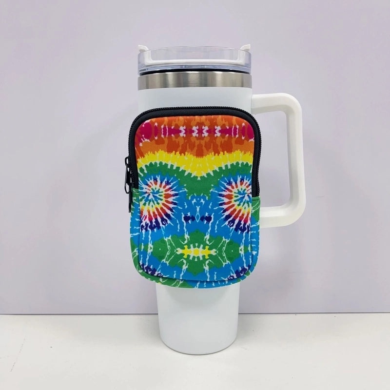 Neoprene 40oz Ice Bully Cup Cover with Coin Purse, Non-slip Elastic Thermos Protector | Drinkware Accessories