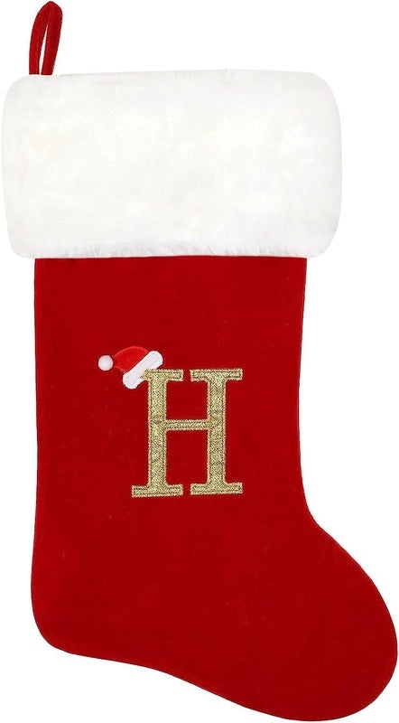 2023 Holiday Red Flannel Embroidered Large Christmas Stockings Gift Bags Available Now|Christmas Decorations