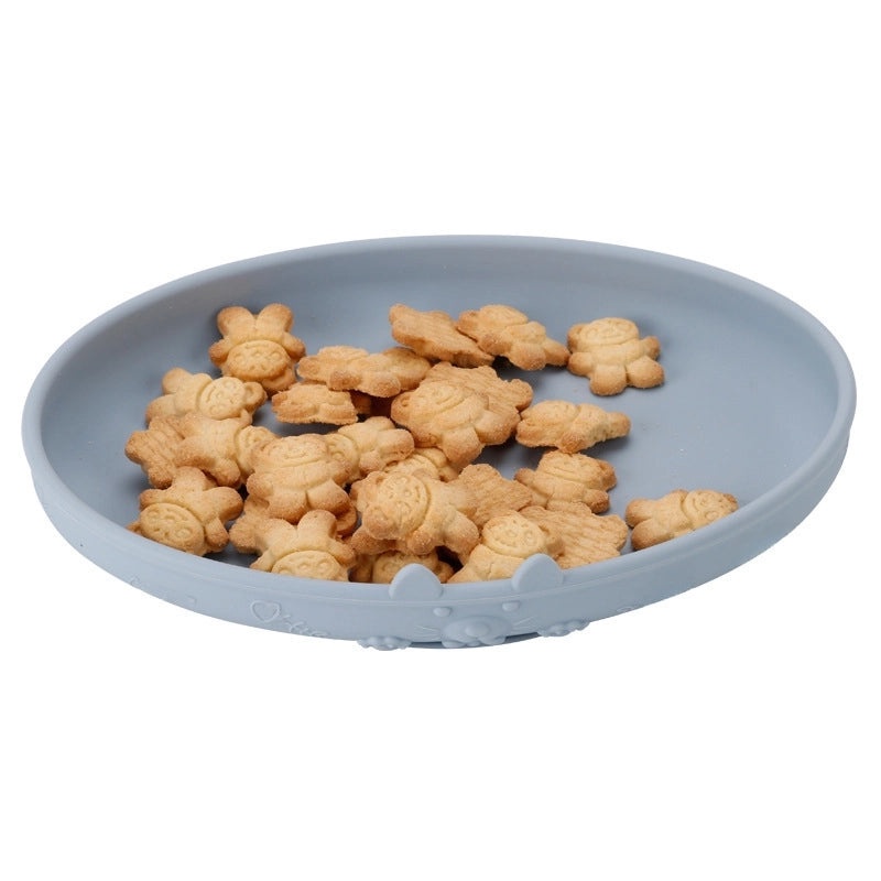 Cartoon Cat Silicone Baby Plate with Suction Base for Kids Mealtime | Baby Tableware