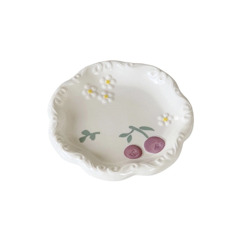 Charming Floral Porcelain Plate Single Piece|Home Decor