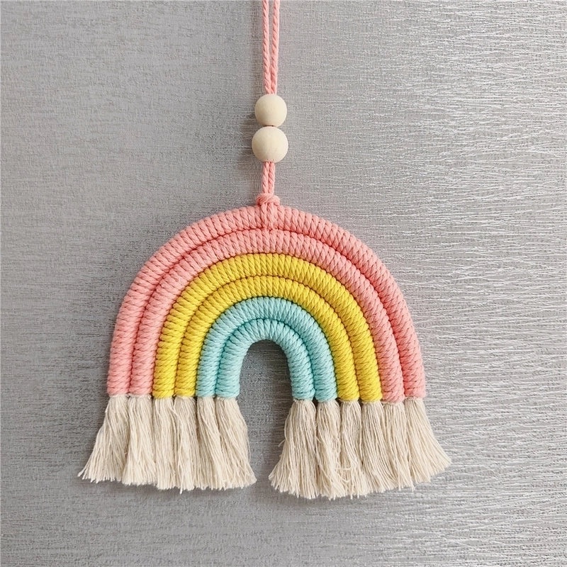 Colorful Handmade Rainbow Yarn Pendant Necklace | Handmade Jewelry