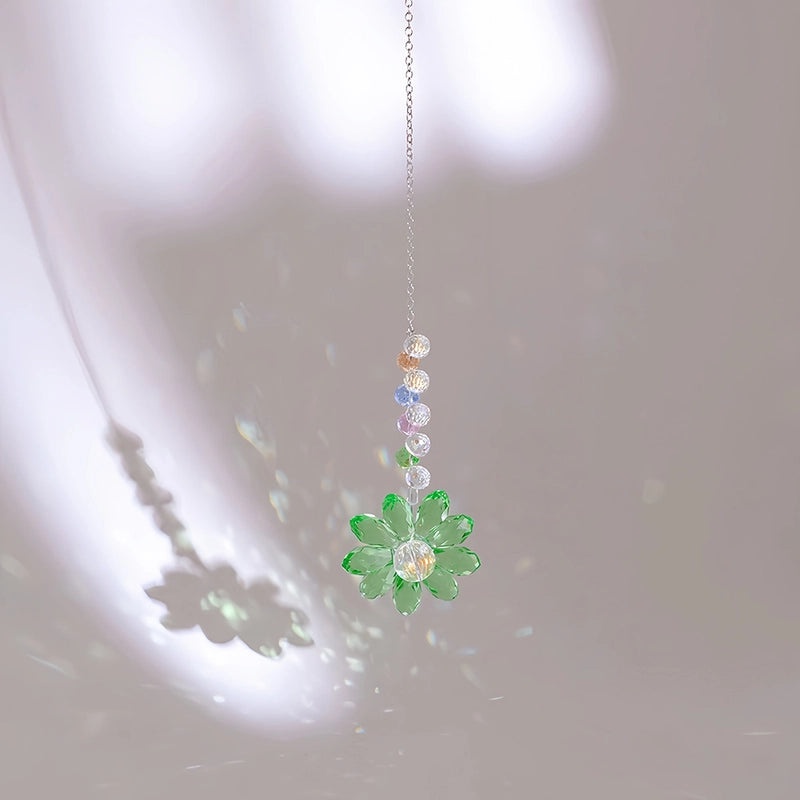 Nordic Minimalist Crystal Flower Glass Suncatcher Wind Chime Wall Decor|Home Decor