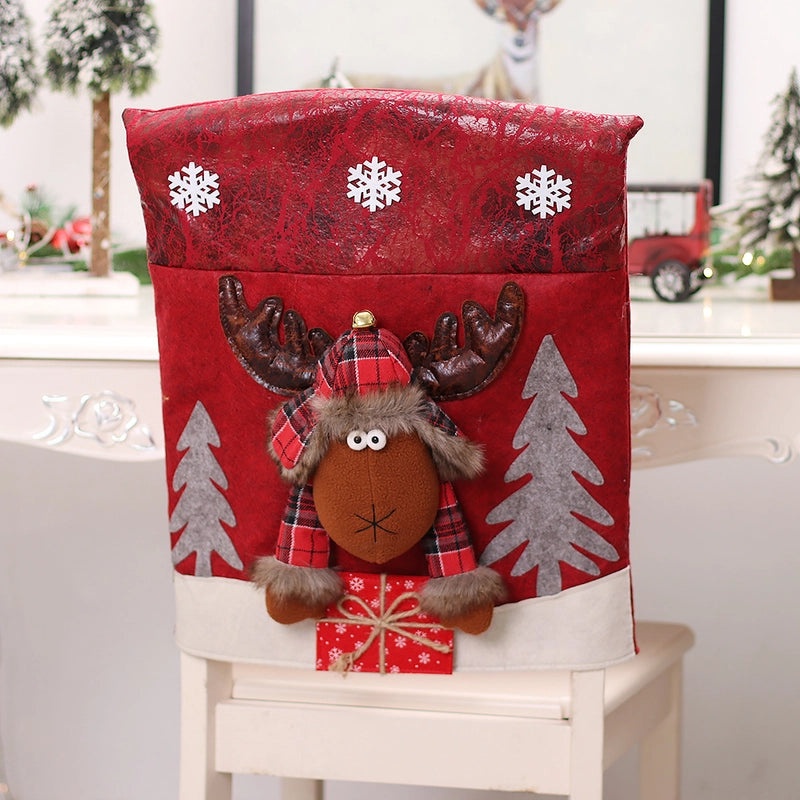 Nordic Christmas Santa Elk Chair Covers Nonwoven PP Cotton Cartoon Style Festival Decor|Holiday Party Decorations