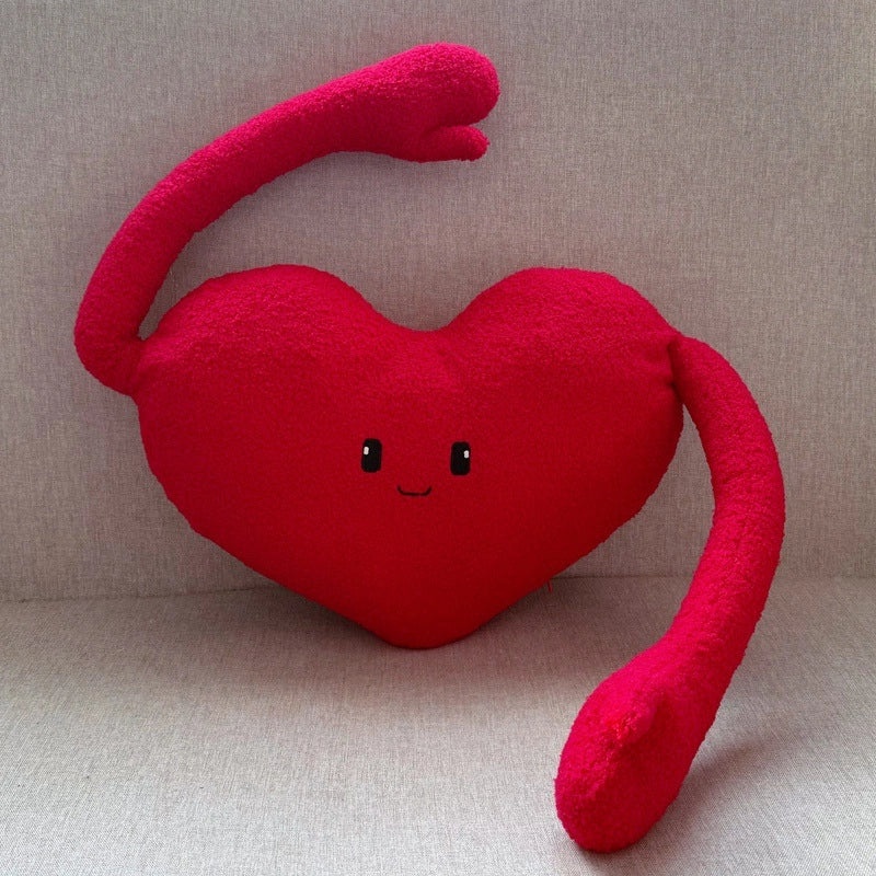 Valentine's Day Plush Heart Shape Stuffed Toy Filled with Soft PP Cotton | Plush Toys & Stuffed Animals