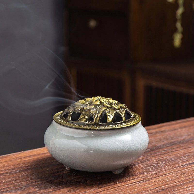 Ceramic Incense Burner Aromatherapy Plate Small Tower Temple Kiln Holder Home Decor|Home Decor & Aromatherapy Accessories